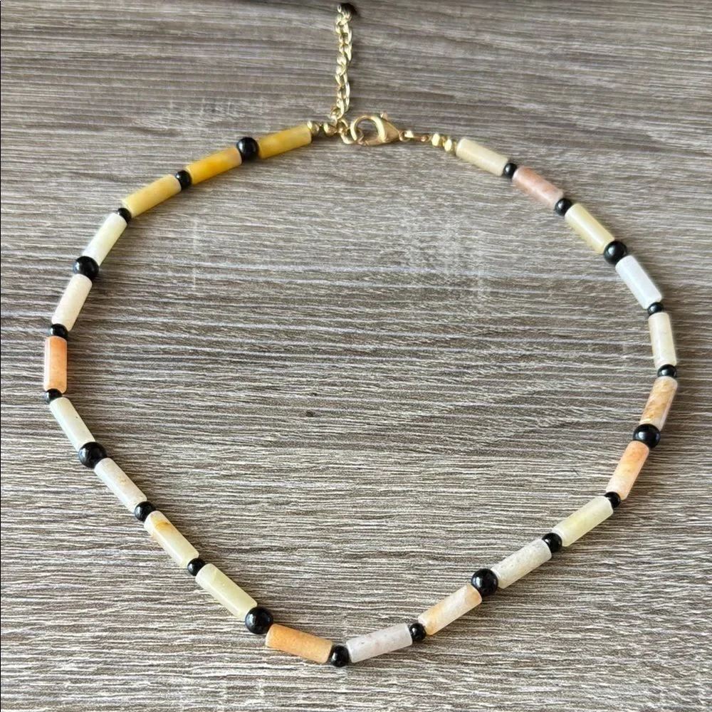 Yellow and Orange Necklace A1289
